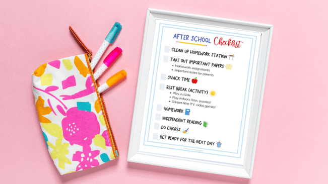 after school routine chart for kids