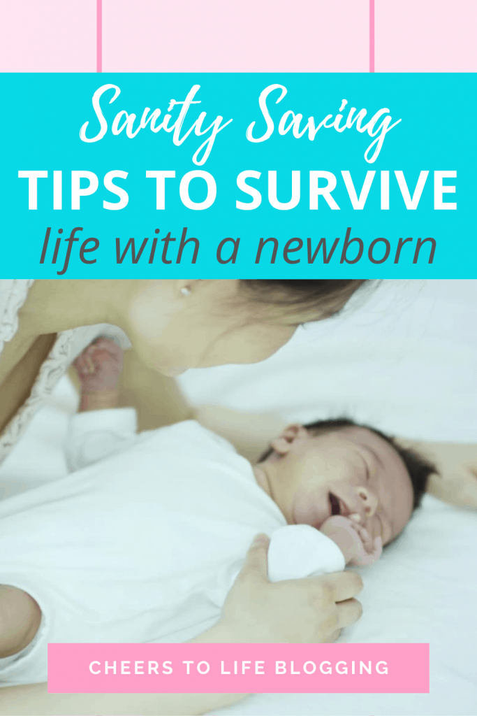 mom showing tips on how to survive life with a newborn