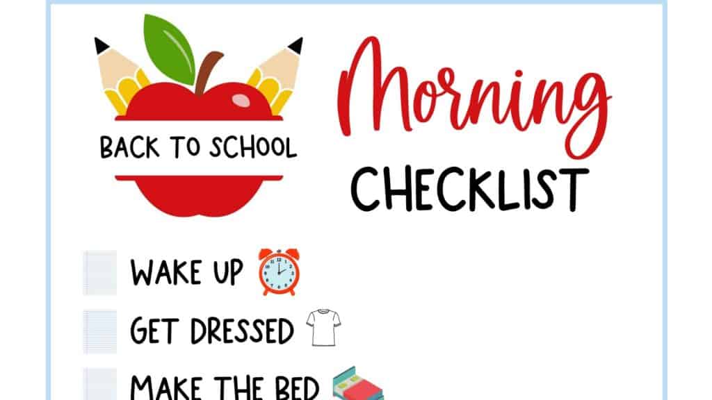 kids morning checklist